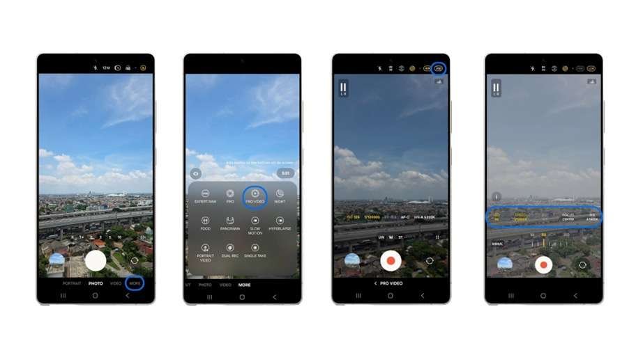 Aktifkan mode Pro Video untuk menggunakan fitur Galaxy Log.