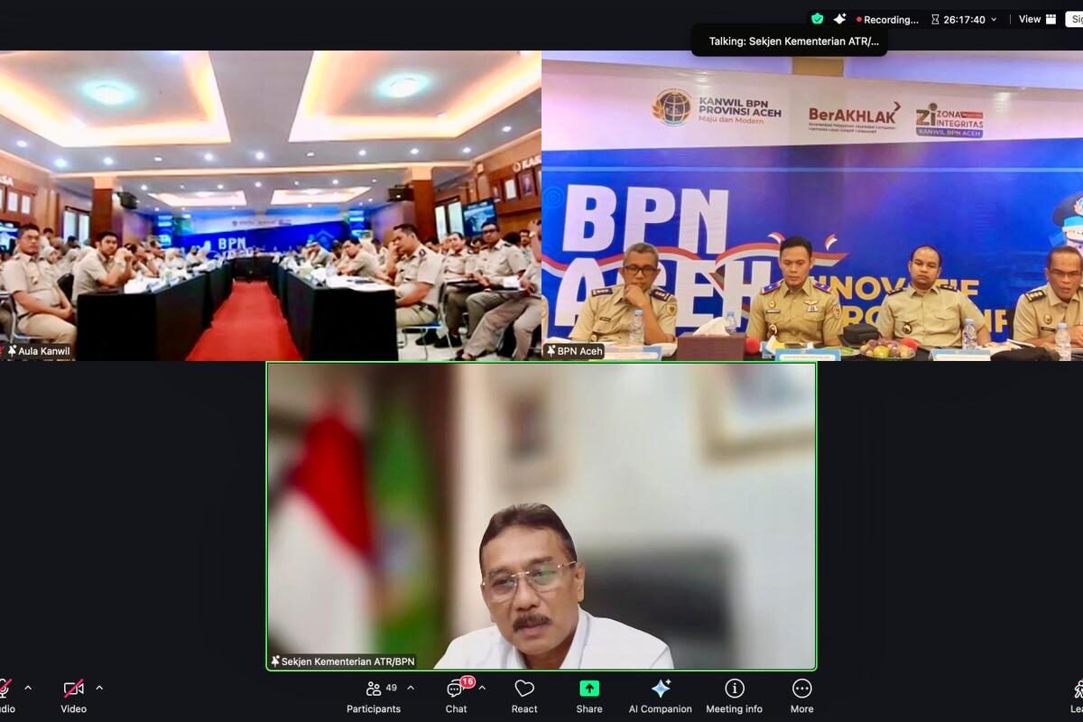 Buka Rakerda Kanwil BPN Provinsi Aceh, Sekjen ATR/BPN Ingatkan Capaian Kinerja Tak Sekadar Angka