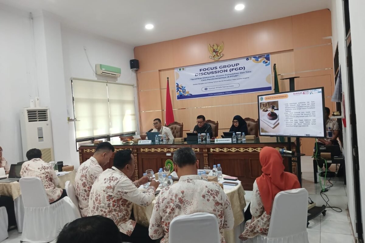 Dukung Transformasi Digital Pertanahan, Kanwil BPN Provinsi Kaltim Jadi Narasumber dalam FGD di PTUN Samarinda