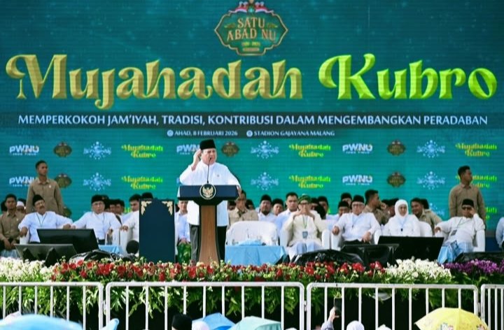 Prabowo Tegaskan Spirit Persatuan di Mujahadah Kubro Satu Abad NU Malang