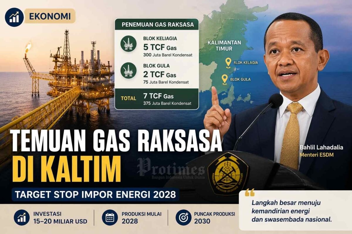 Bahlil Umumkan Temuan Gas Raksasa di Kaltim, Target Stop Impor Energi 2028