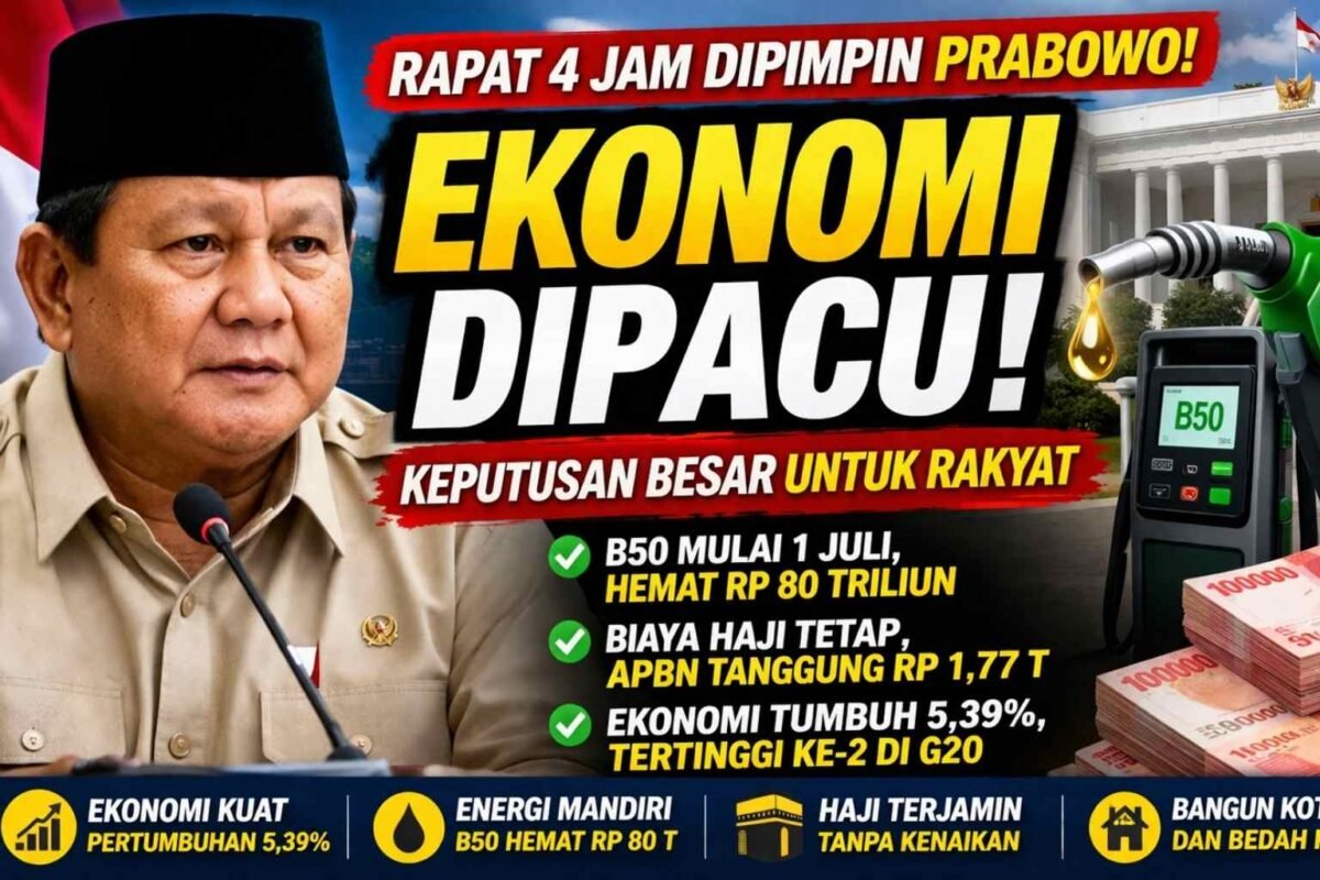 Ekonomi Dipacu Usai Rapat Maraton Prabowo, B50 Hemat Rp80 Triliun tapi APBN Tanggung Biaya Haji