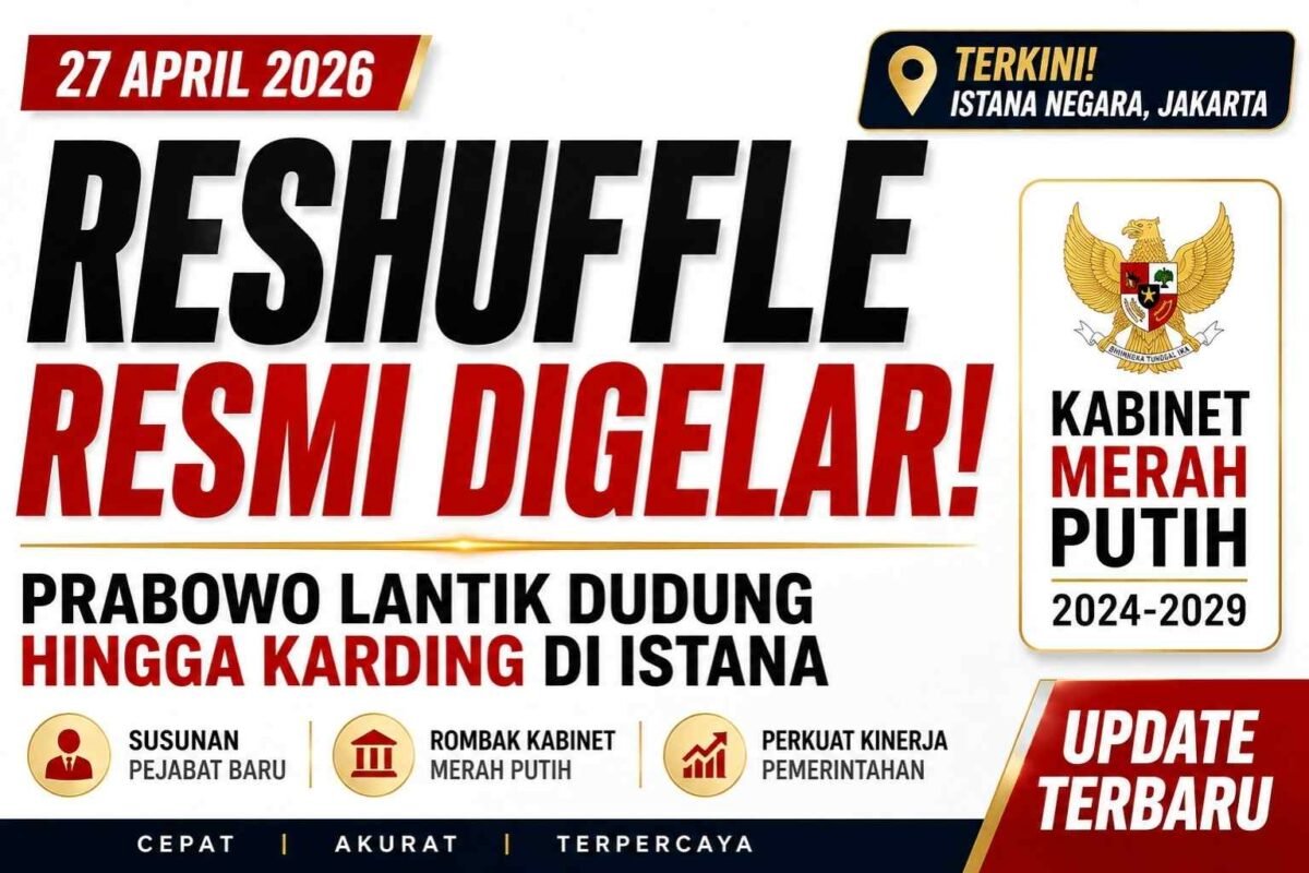 Reshuffle Resmi Digelar, Prabowo Lantik Dudung hingga Karding di Istana Negara