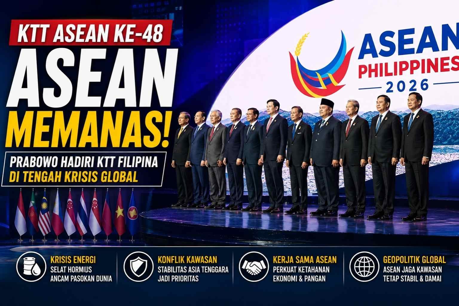 ASEAN Memanas! Prabowo Hadiri KTT Filipina Saat Krisis Energi dan Konflik Kawasan Jadi Sorotan
