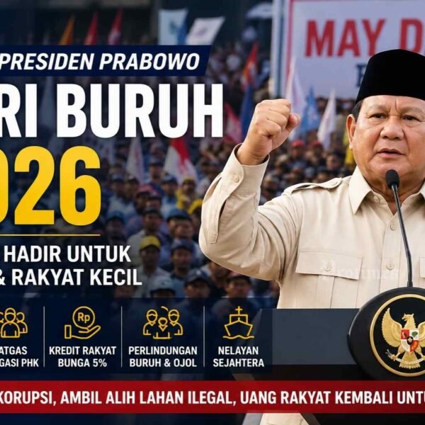 Prabowo Janji Bersih-bersih Lahan Ilegal hingga Rumah Gratis, Pidato May Day 2026 Picu Sorotan