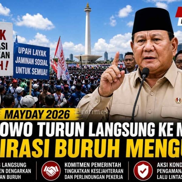Prabowo Hadiri May Day di Monas, Aspirasi Buruh Menguat di Tengah Aksi Massa