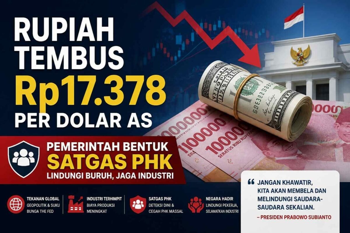 Rupiah Tembus Rp17.378, Sinyal Tekanan Ekonomi? Pemerintah Bergerak Bentuk Satgas PHK