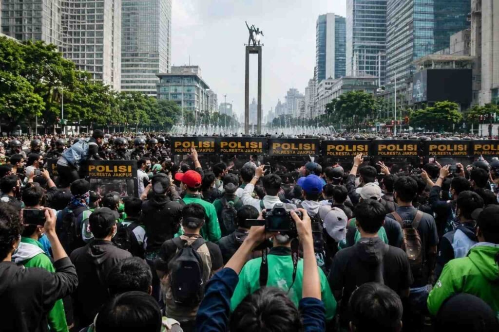 demo mahasiswa di bundaran HI