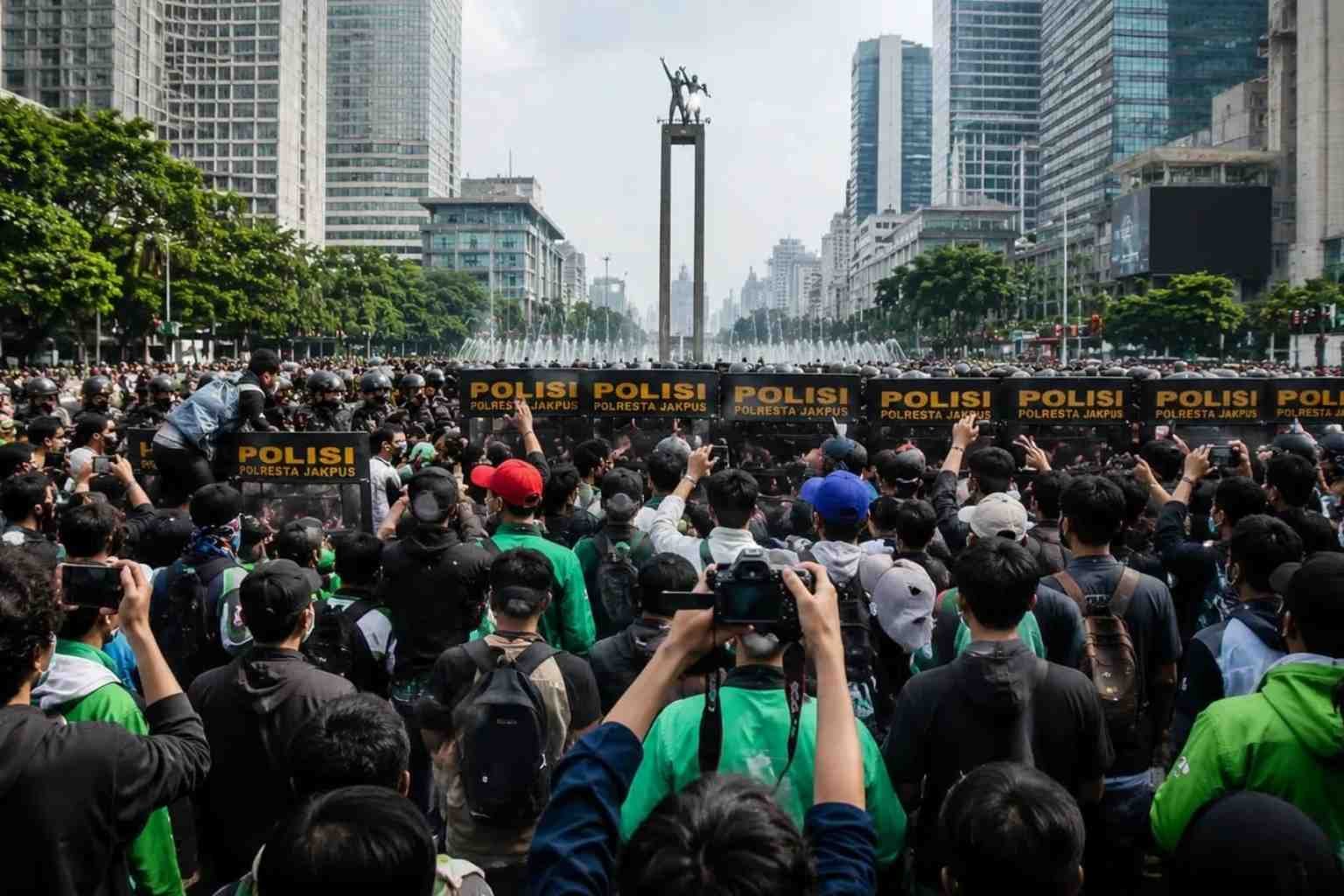 demo mahasiswa di bundaran HI
