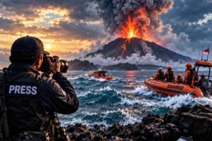 Lima wartawan hilang kontak saat meliput erupsi Gunung Anak Krakatau di Selat Sunda. Tim SAR gabungan mengerahkan 137 personel untuk pencarian.
