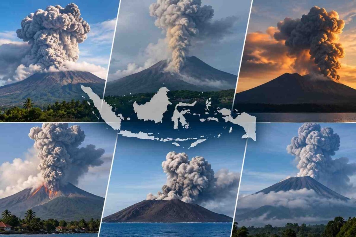 Enam gunung api di Indonesia mengalami erupsi berdekatan pada akhir Agustus dan awal September 2026