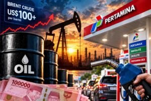 Harga minyak dunia tembus US$100 per barel dan berpotensi memberi tekanan terhadap harga Pertamax di Indonesia.