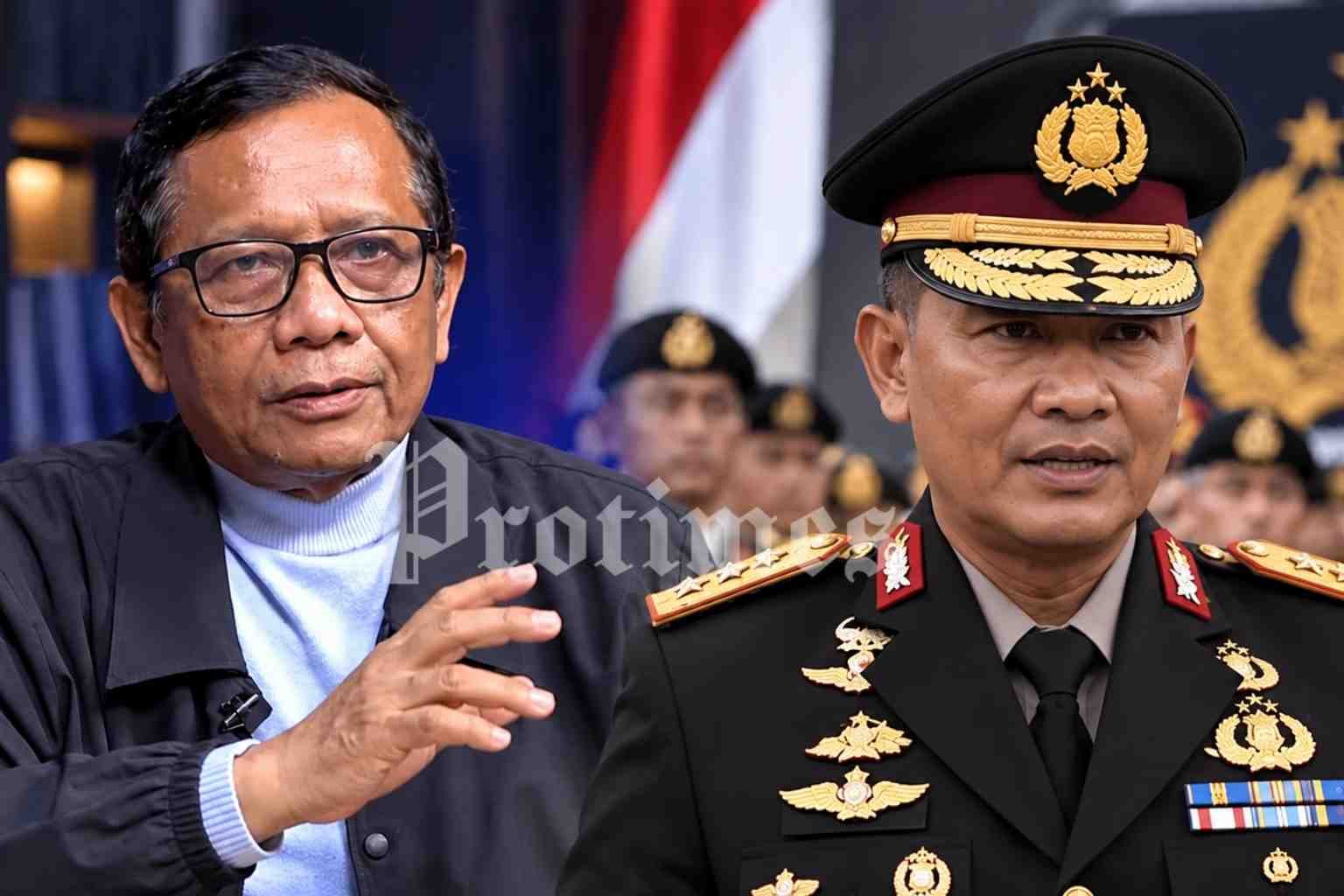 Mahfud MD memberikan pesan kepada Kapolri Suyudi Ario Seto untuk memanfaatkan momentum pergantian kepemimpinan sebagai langkah memperkuat reformasi dan profesionalisme Polri.