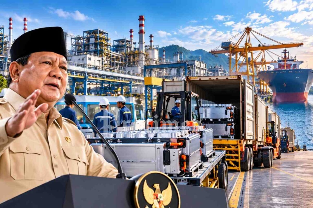 Presiden Prabowo Subianto meluncurkan ekspor perdana baterai kendaraan listrik dan proyek hilirisasi nikel di IWIP Halmahera Tengah Maluku Utara